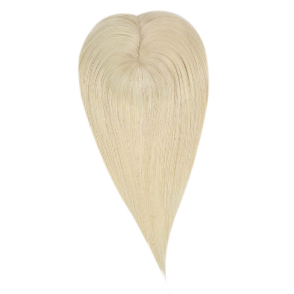 Topper Hair Pieces 100% Human Hair Platinum Blonde #60-5*5 inch |Youngsee