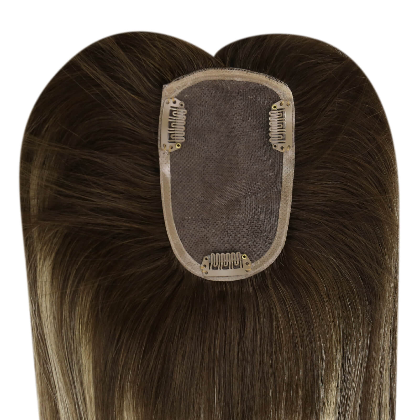 Topper Hair Pieces Balayage Brown Highlight Blonde #4/27/4-3*5 inch |Youngsee