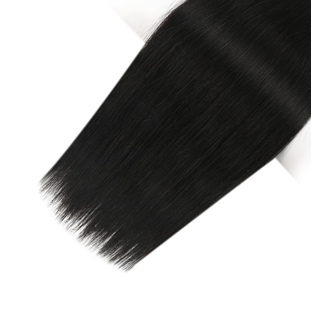 Virgin Machine Weft Extensions Human Hair Bundles Virgin Hair Off Black #1B |Youngsee