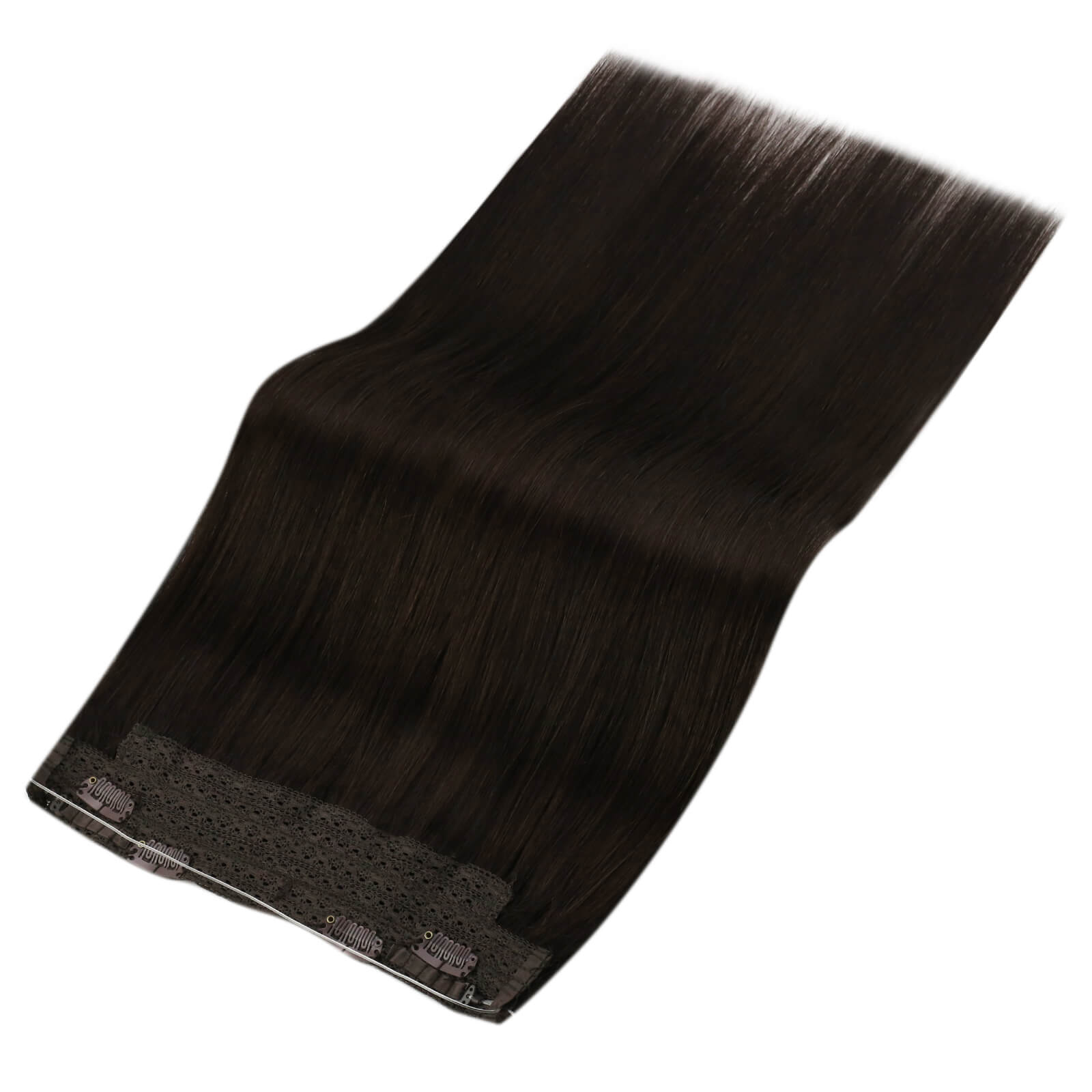 Wire Hair Extensions Human Hair Wire Extensions Darkest Brown #2 |Youngsee