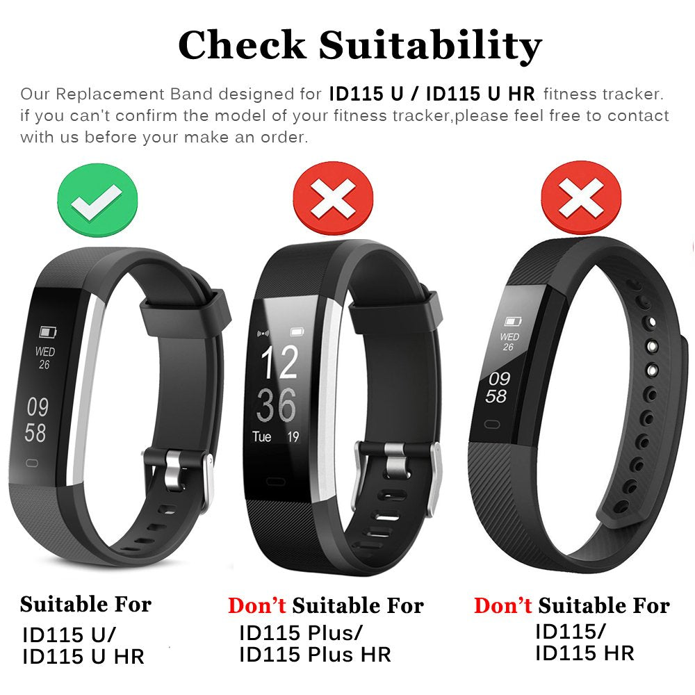 Fitness Tracker  IP67 / ID115 HR Plus Fitness Smart Bracelet Replacement Bands - Pack of 4 Bands