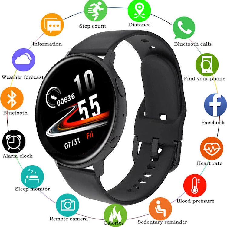 Q16 ip67 Waterproof Fitness Tracker Blood Pressure Smart Wrist Watch - Black