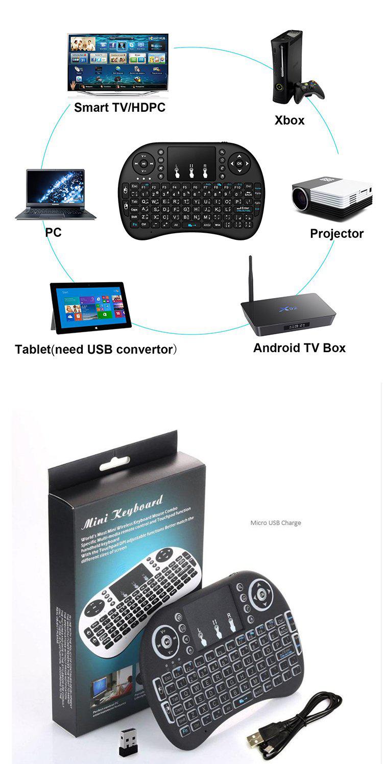 Rii i8 Mini Wireless Keyboard -  Backlit,