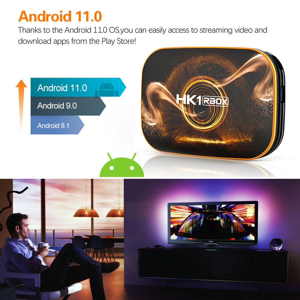 HK1 RBOX Pro Smart TV BOX Android 11.0 Quad Core 4K UHD 5G WIFI Streamer Player