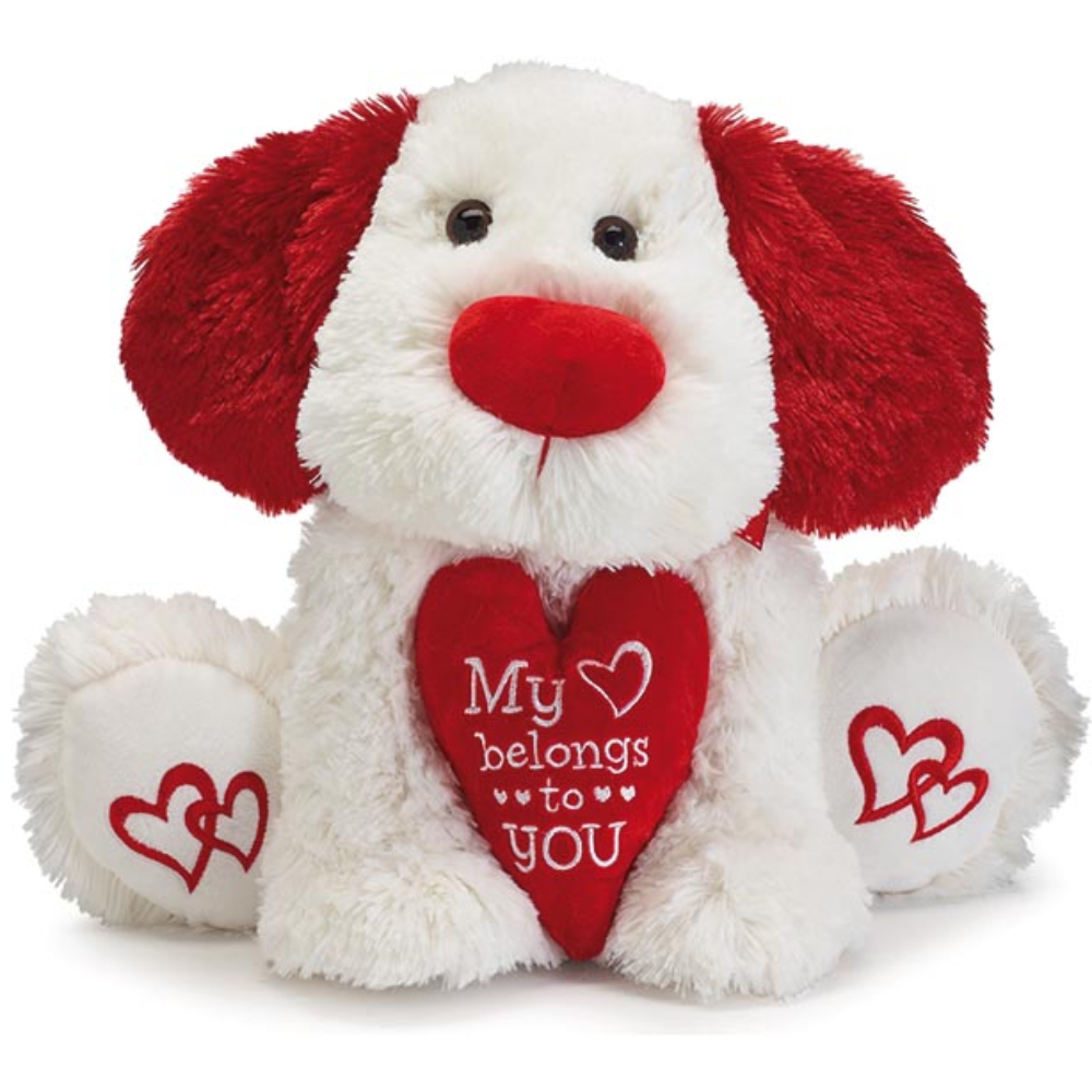 Burton & Burton Valentine Puppy Plush Holding Heart 12