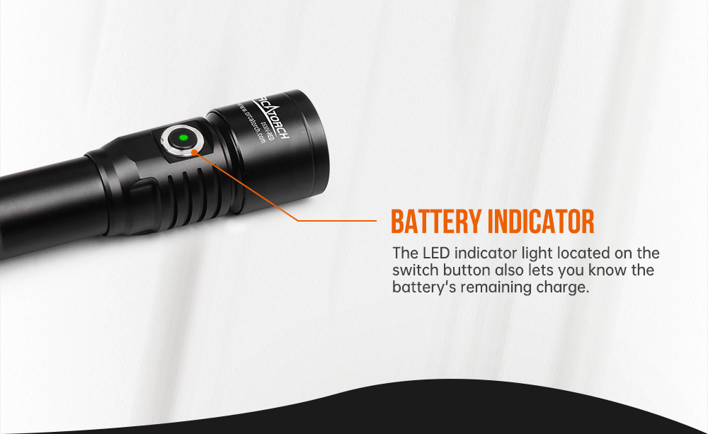OrcaTorch D530V Red Diving Light battery Indicator