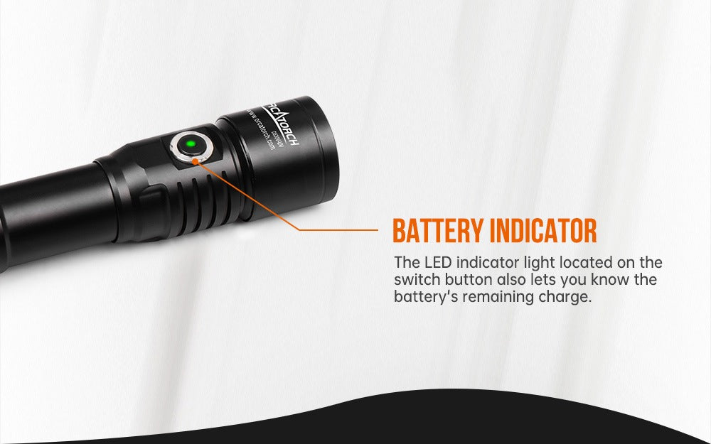 OrcaTorch D530V 395nmUV Scuba Dive Light battery indicator