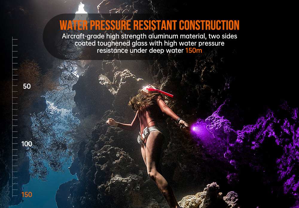 OrcaTorch D530V 395nmUV Scuba Dive Light waterproof 150m