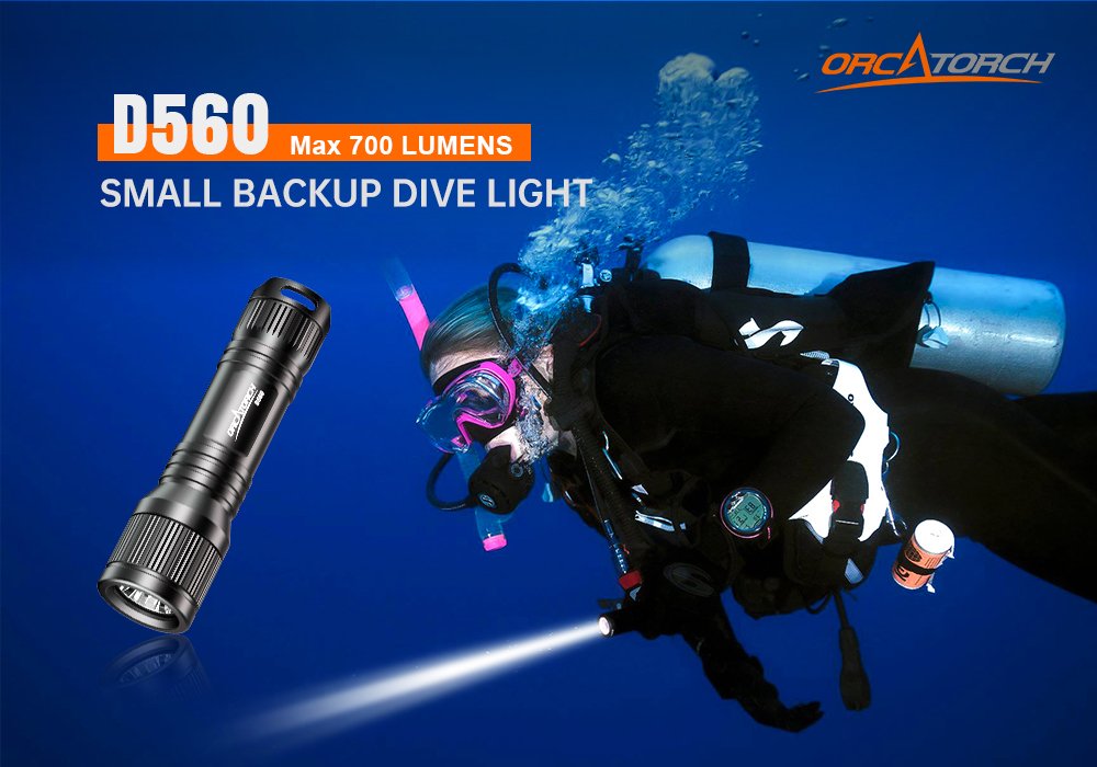 OrcaTorch D560 Dive Light Small backup diving light