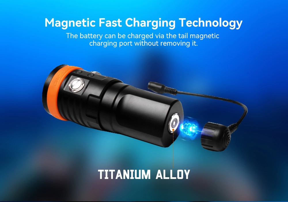 Orca Torch D900V Dive Light Magnetic Fast Charging Technology