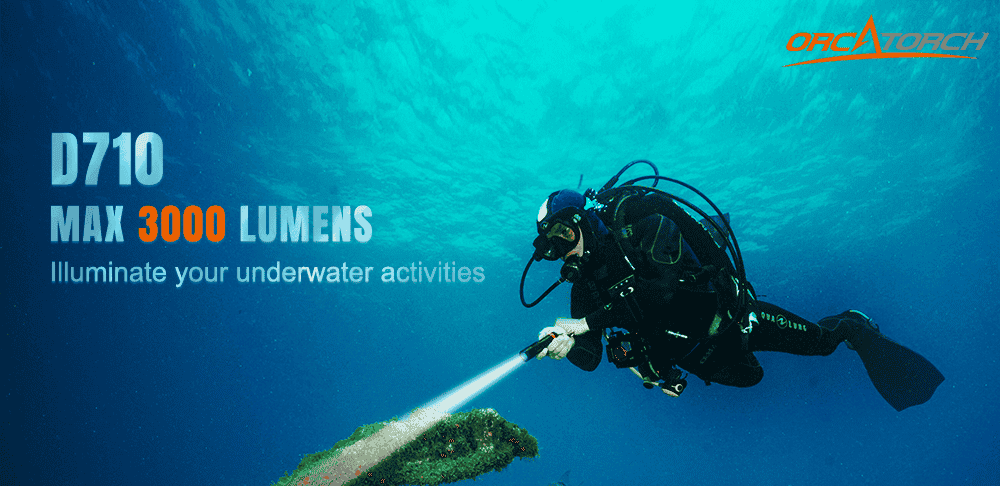 OrcaTorch D710 Best-selling Dive Light Max 3000 Lumens