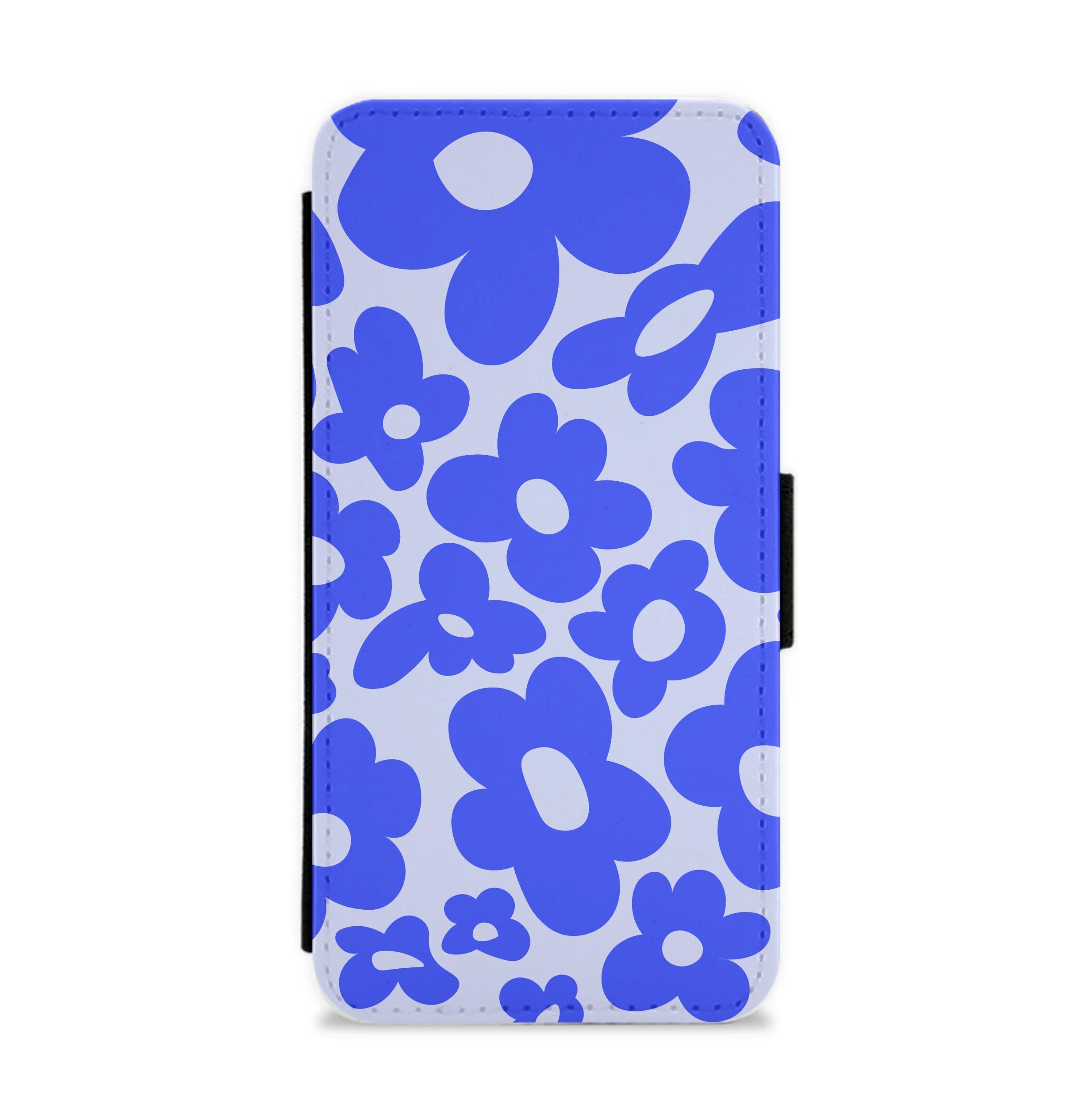 Blue Flowers - Trippy Patterns Flip / Wallet Phone Case