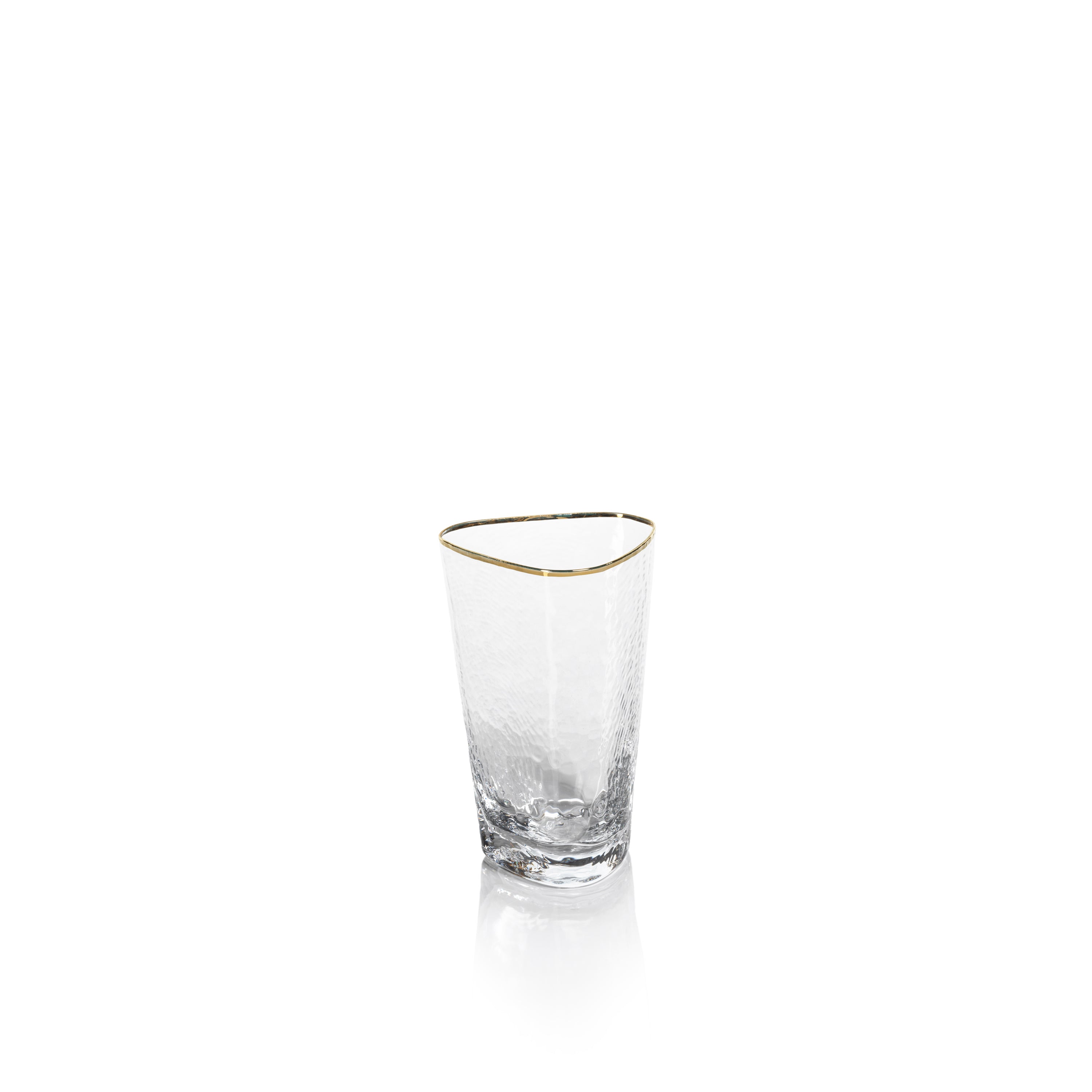 Aperitivo Triangular HB Glass, Clear w/ Gold Rim