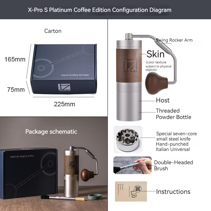 1zpresso X-pro S manual coffee grinder Assembly Stainless Steel Conical Burr 38mm 7core burr-dubai uae ae