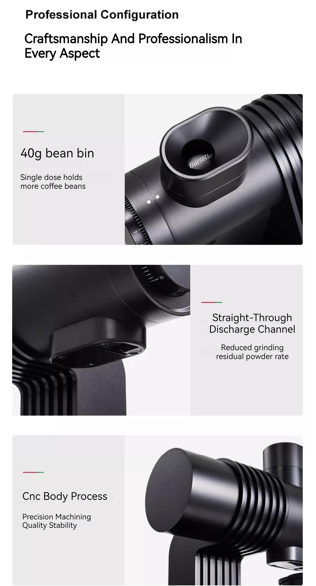 Barsetto E6 Professional Coffee Grinder 64MM Titanium Plated Cutterhead Hand Brewed Coffee Espresso Coffee GrinderBarsetto E6 Professional Coffee Grinder 64MM Titanium Plated Cutterhead Hand Brewed Coffee Espresso Coffee Grinder