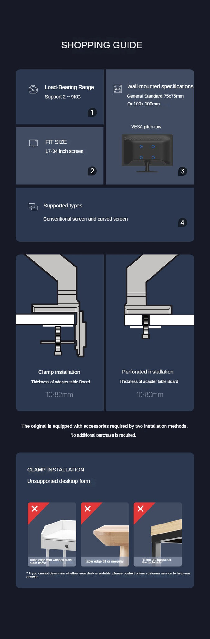 Brateck Computer Monitor Bracket arm Desktop Desktop Raised Bracket RGB Cyberstand Arm E700