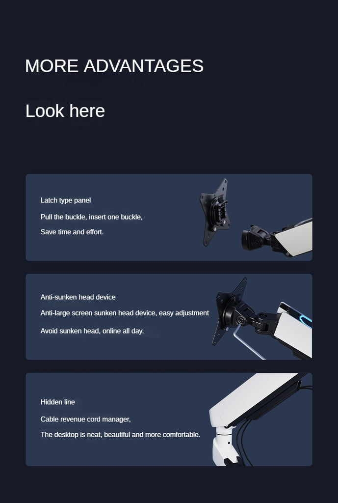 Brateck Computer Monitor Bracket arm Desktop Desktop Raised Bracket RGB Cyberstand Arm E700