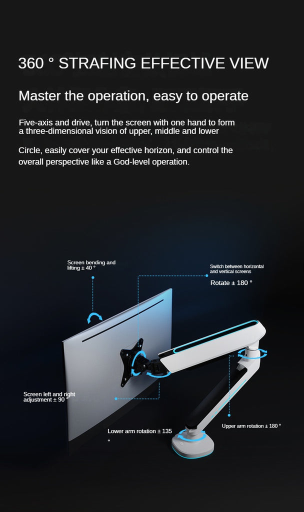 Brateck Computer Monitor Bracket arm Desktop Desktop Raised Bracket RGB Cyberstand Arm E700
