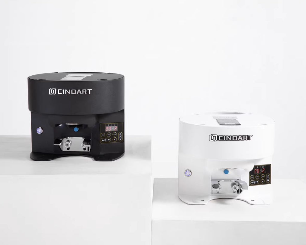 CINOART AUTOMATIC COFFEE TAMPER- BELOW FIORENZATO GRINDER