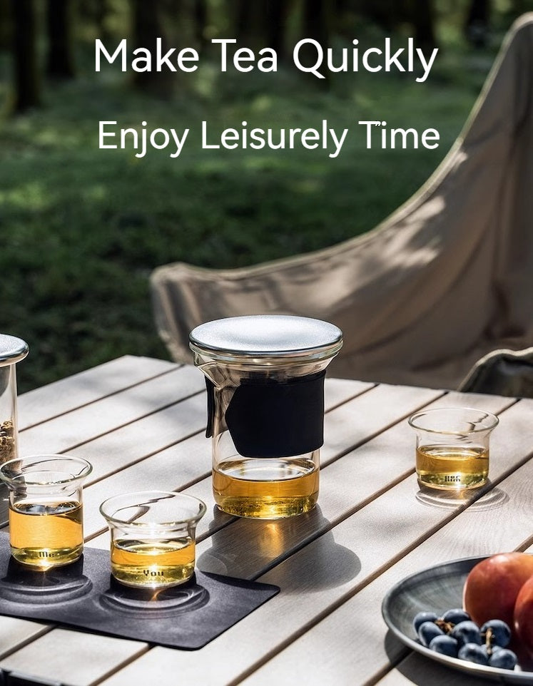 HUMSIE Travel Tea Set Carrying Quick Cup One Pot Two Cups Outdoor Kung Fu Tea Cup Simple Brewing Teapot Set
