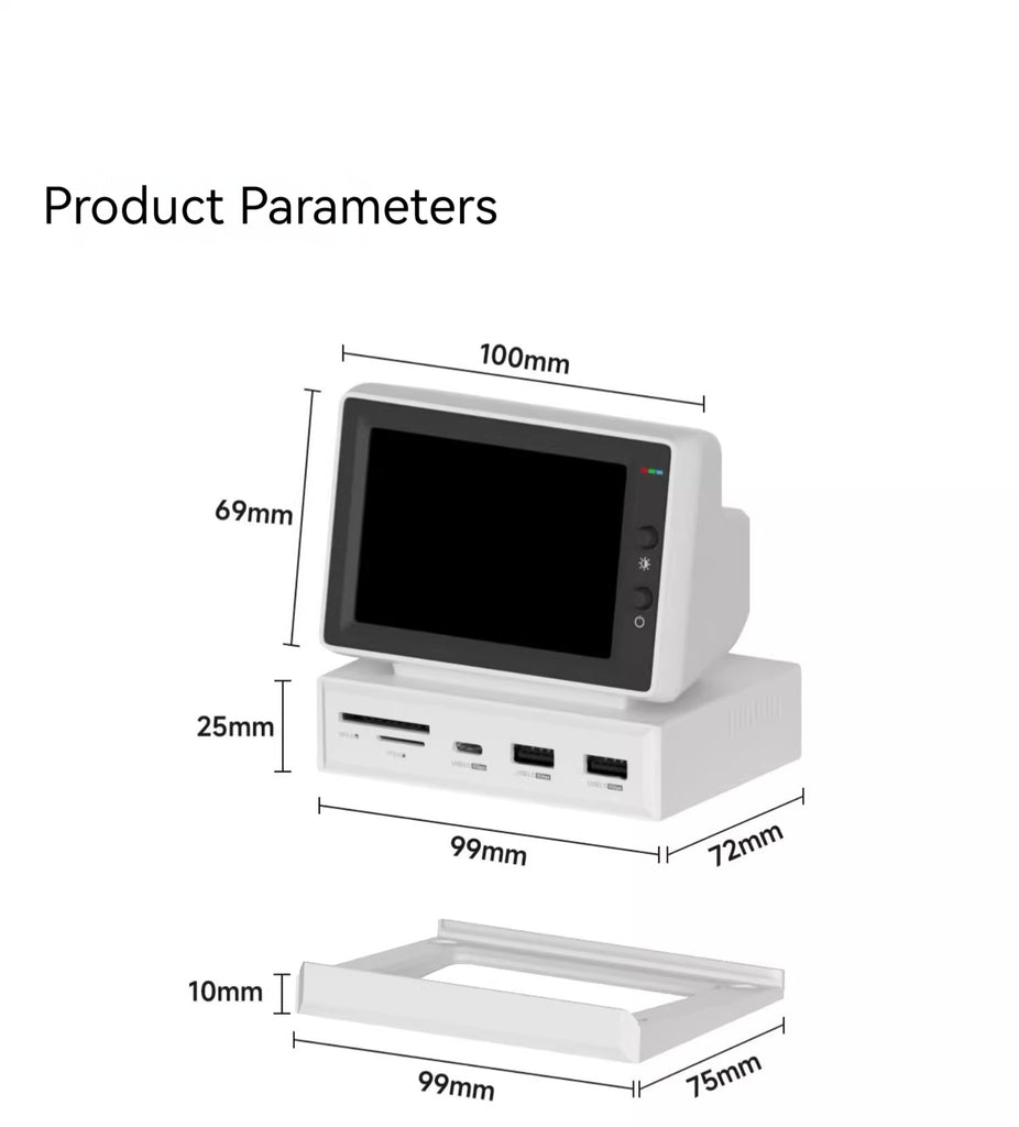 Hagibis small computer sub screen desktop docking station chassis aida64 monitor small screen host temperature display