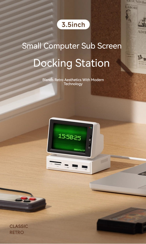 Hagibis small computer sub screen desktop docking station chassis aida64 monitor small screen host temperature display