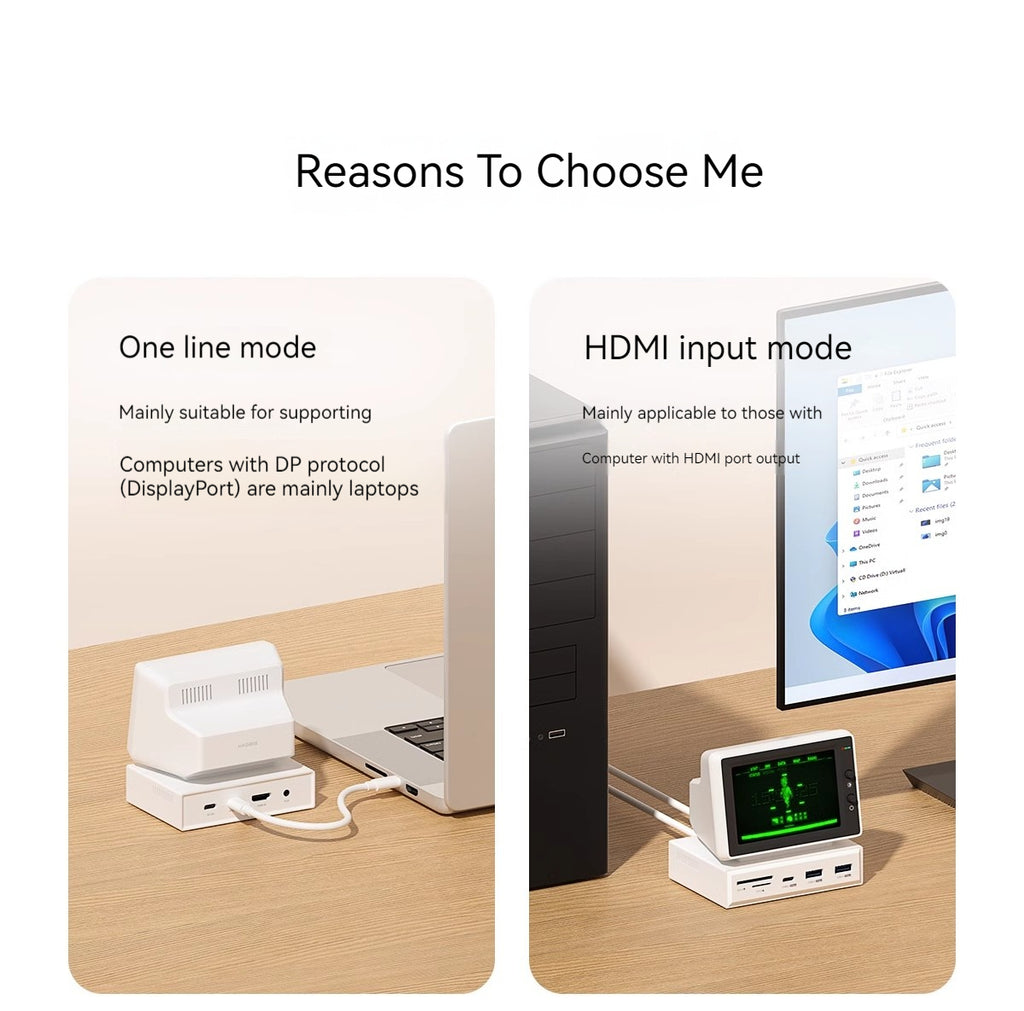 Hagibis small computer sub screen desktop docking station chassis aida64 monitor small screen host temperature display