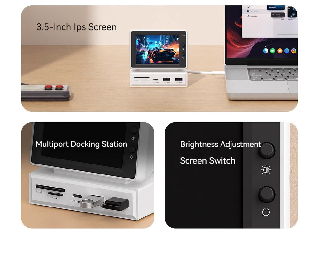 Hagibis small computer sub screen desktop docking station chassis aida64 monitor small screen host temperature display