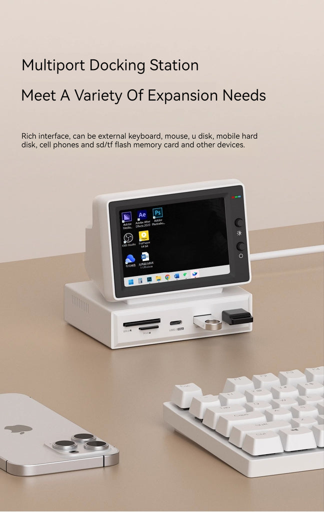 Hagibis small computer sub screen desktop docking station chassis aida64 monitor small screen host temperature display