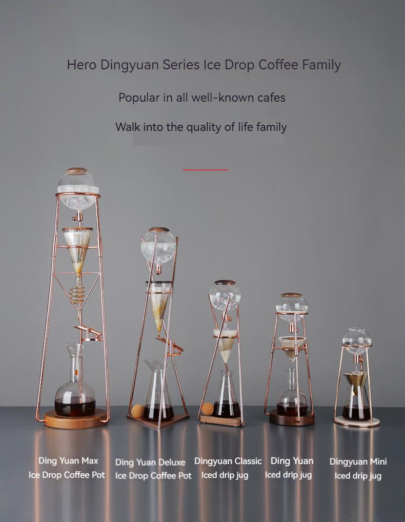 Hero Classic Ice Drip Coffee Cold Brew Pot Filter offers Glass Dripper functionality for Ice Drop Coffee Maker Drip Type Hand-flushed Espresso and all Barista Accessories.