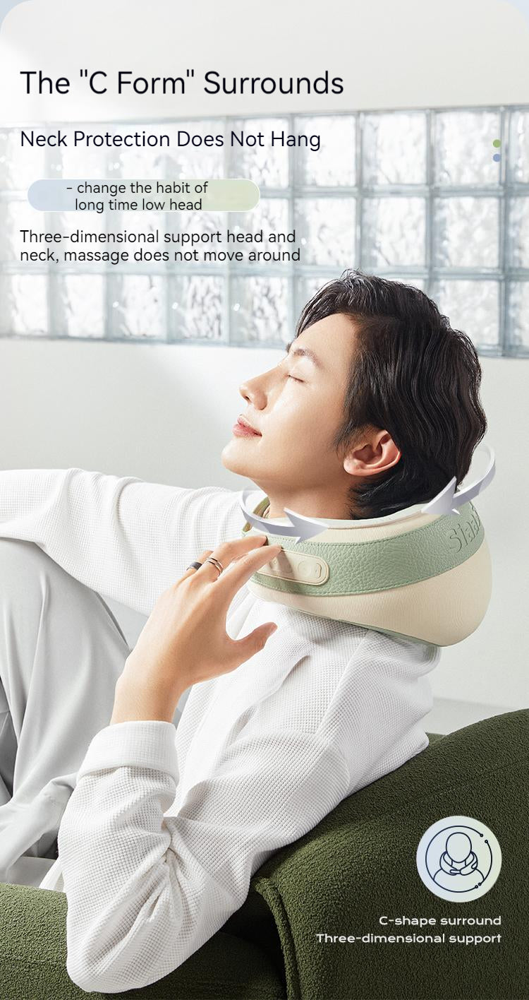 SiaaSoo Cervical spine massager shoulder and neck massager lumbar back neck trapezius muscle massage pillow kneading home gif
