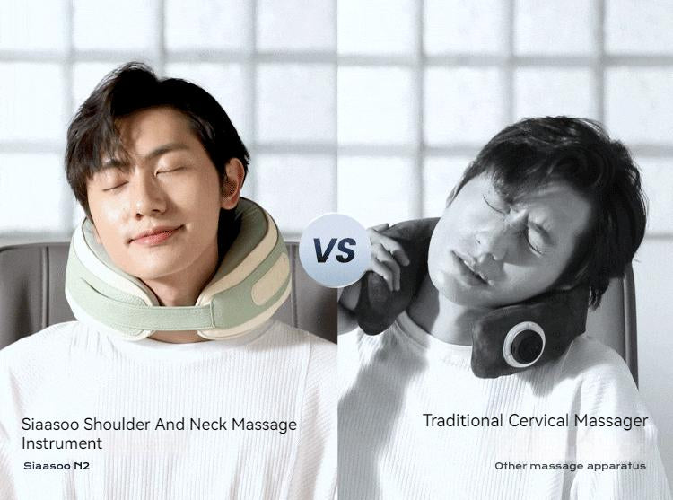 SiaaSoo Cervical spine massager shoulder and neck massager lumbar back neck trapezius muscle massage pillow kneading home gif