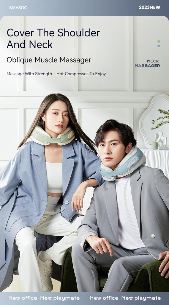 SiaaSoo Cervical spine massager shoulder and neck massager lumbar back neck trapezius muscle massage pillow kneading home gif