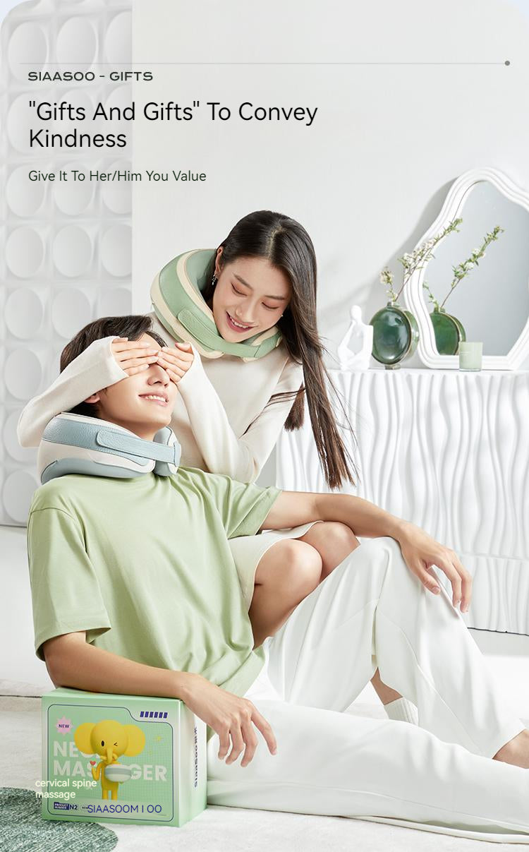 SiaaSoo Cervical spine massager shoulder and neck massager lumbar back neck trapezius muscle massage pillow kneading home gif