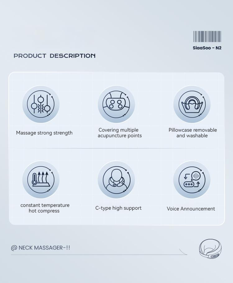 SiaaSoo Cervical spine massager shoulder and neck massager lumbar back neck trapezius muscle massage pillow kneading home gif