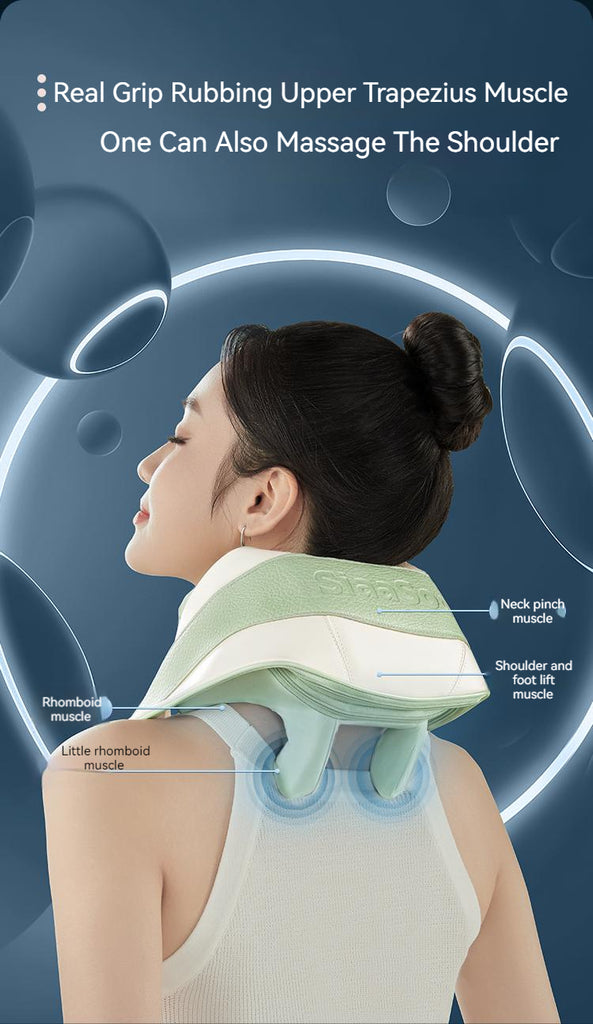 SiaaSoo Shoulder and neck massager cervical spine massager massage shawl oblique muscle neck lumbar back hot compress home