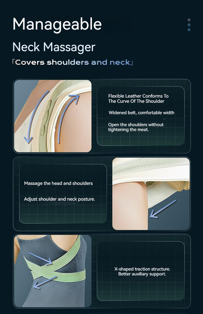 SiaaSoo Shoulder and neck massager cervical spine massager massage shawl oblique muscle neck lumbar back hot compress home