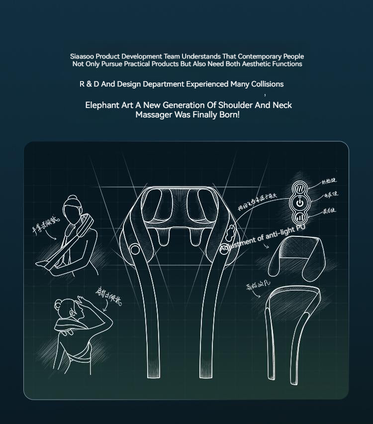 SiaaSoo Shoulder and neck massager cervical spine massager massage shawl oblique muscle neck lumbar back hot compress home