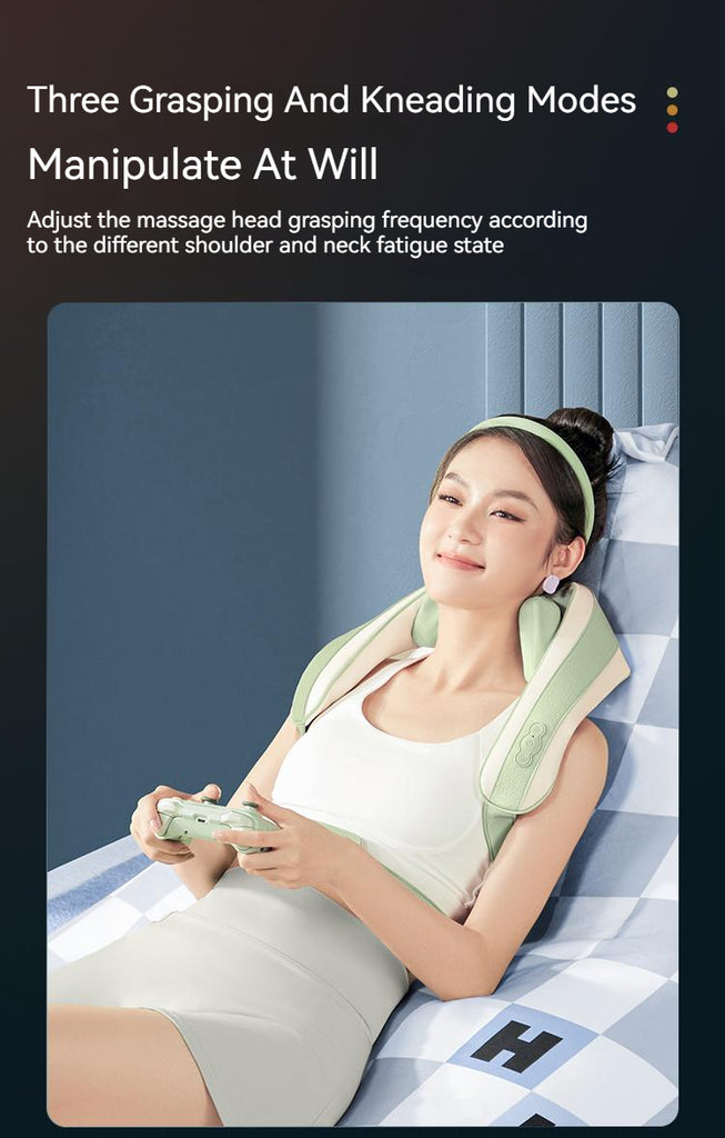 SiaaSoo Shoulder and neck massager cervical spine massager massage shawl oblique muscle neck lumbar back hot compress home