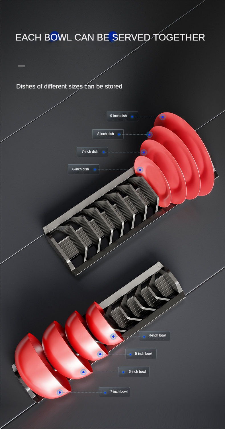 Kitchen dish storage rack drawer built-in bowl rack bowl tray cabinet inside the cabinet plate bowl divider