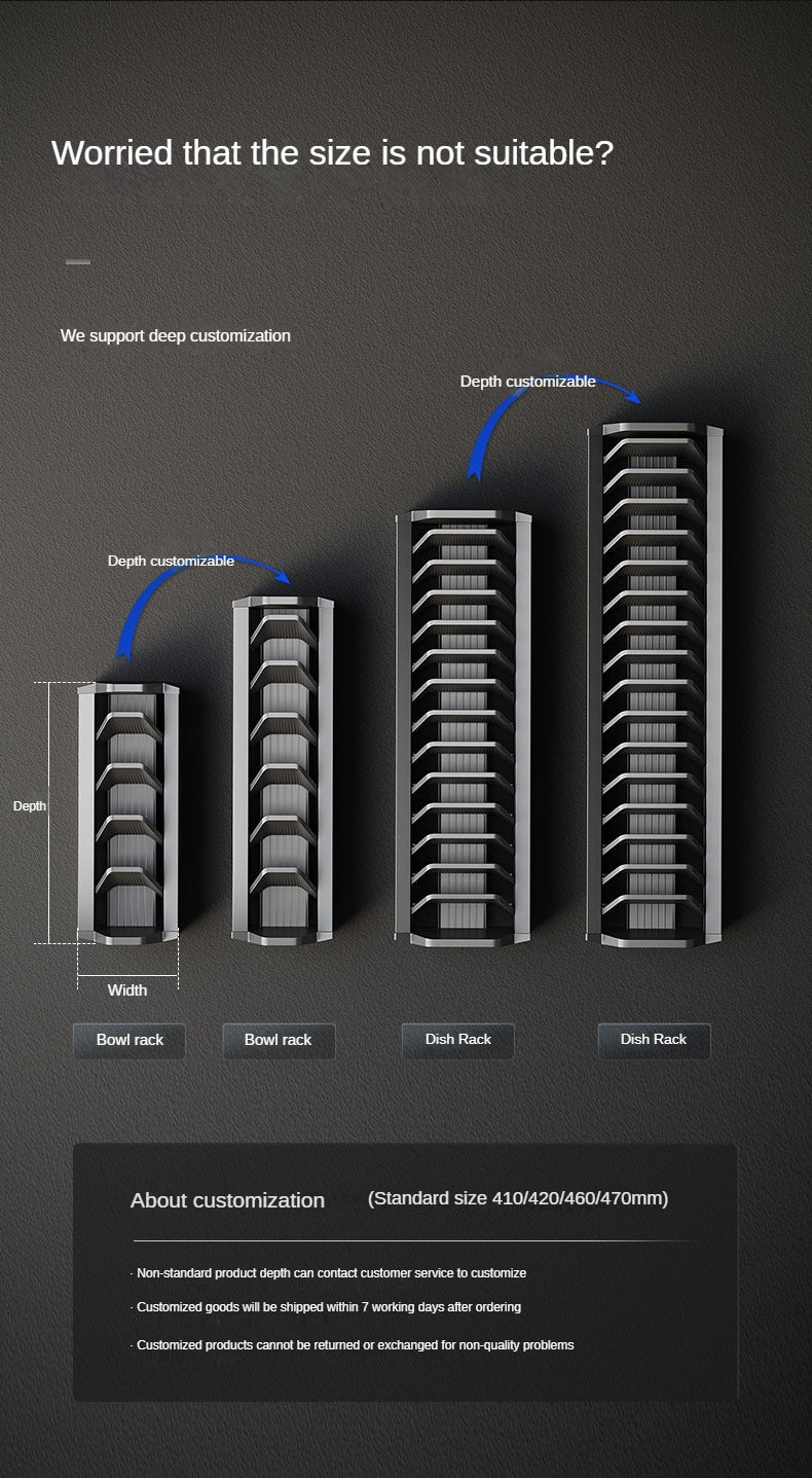 Kitchen dish storage rack drawer built-in bowl rack bowl tray cabinet inside the cabinet plate bowl divider