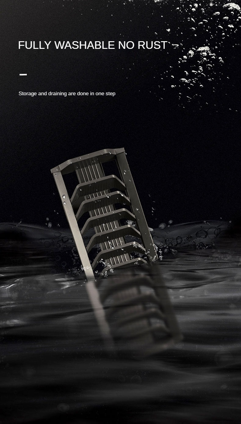 Kitchen dish storage rack drawer built-in bowl rack bowl tray cabinet inside the cabinet plate bowl divider