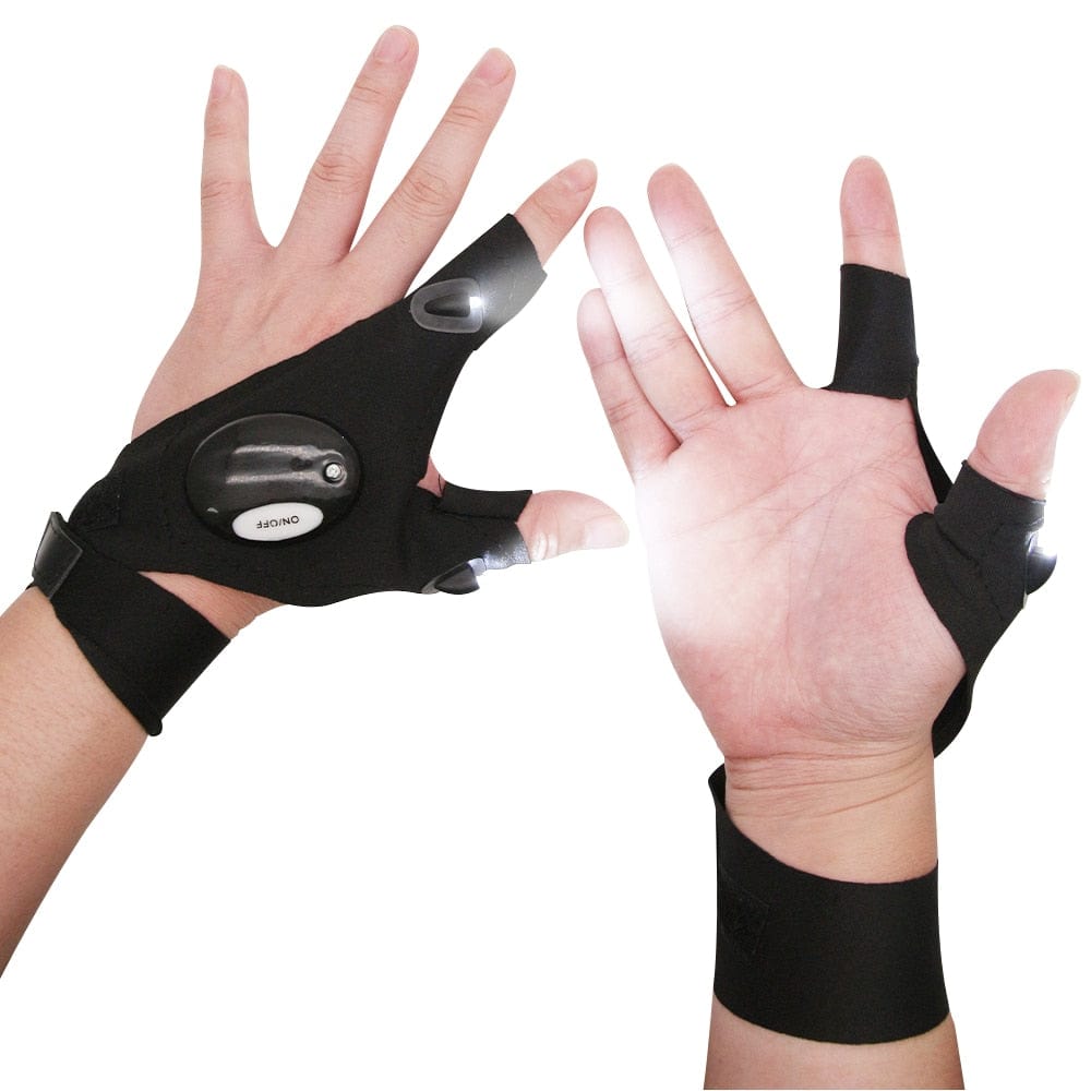 Fingerless Gloves with Flashlight | Fishing Gloves