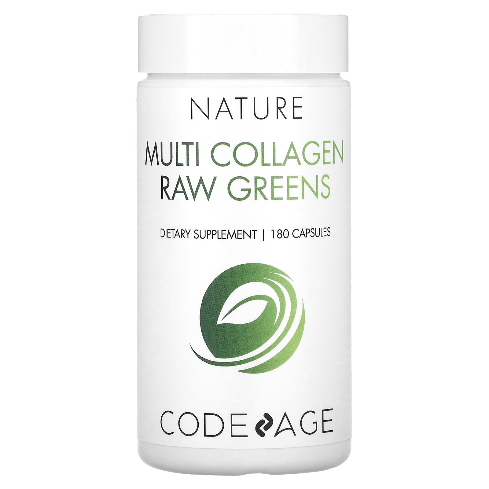 Codeage, Multi Collagen Protein Raw Greens, 180 capsules