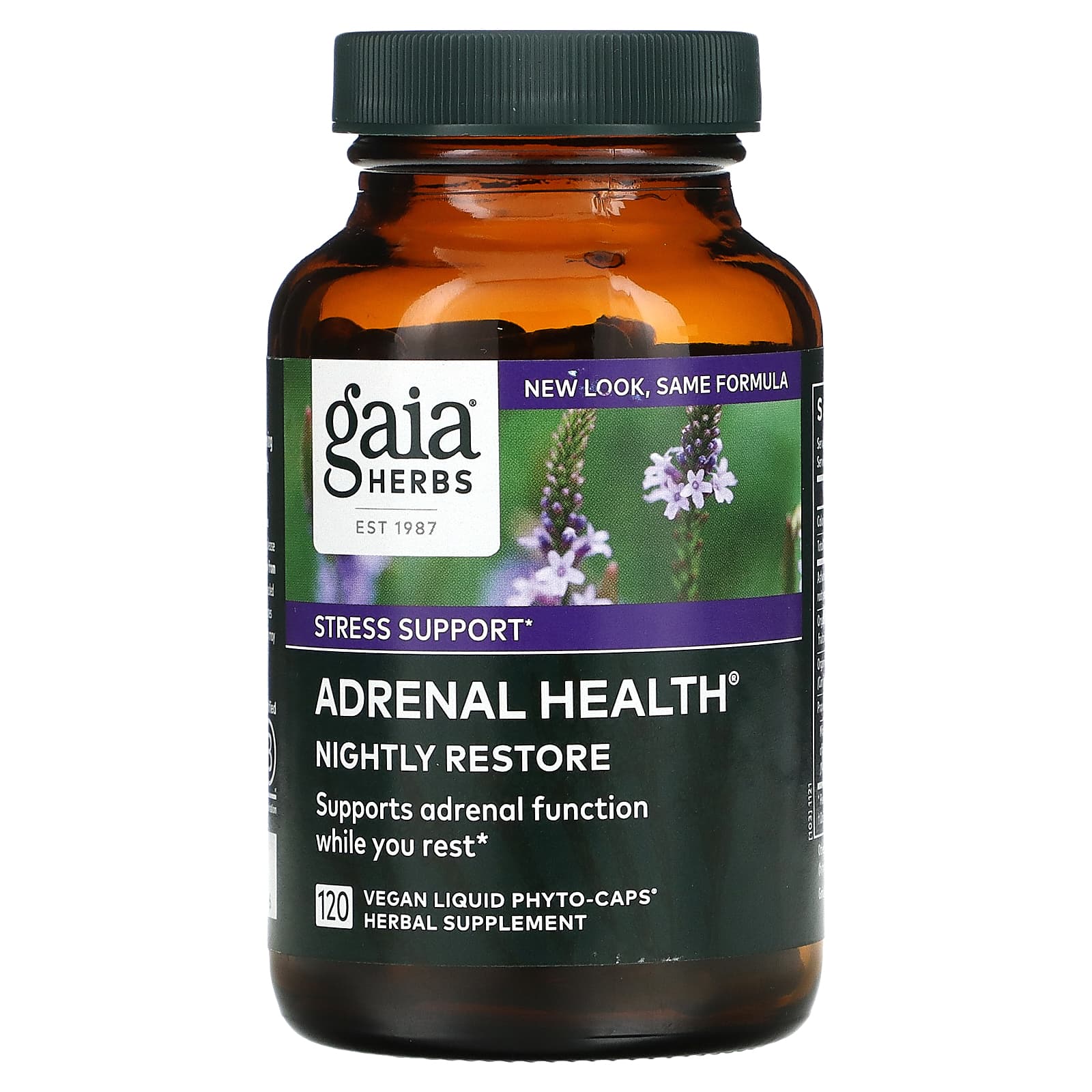 Gaia Herbs, Adrenal Health, Nightly Restore, 120 Vegan Liquid Phyto-Caps