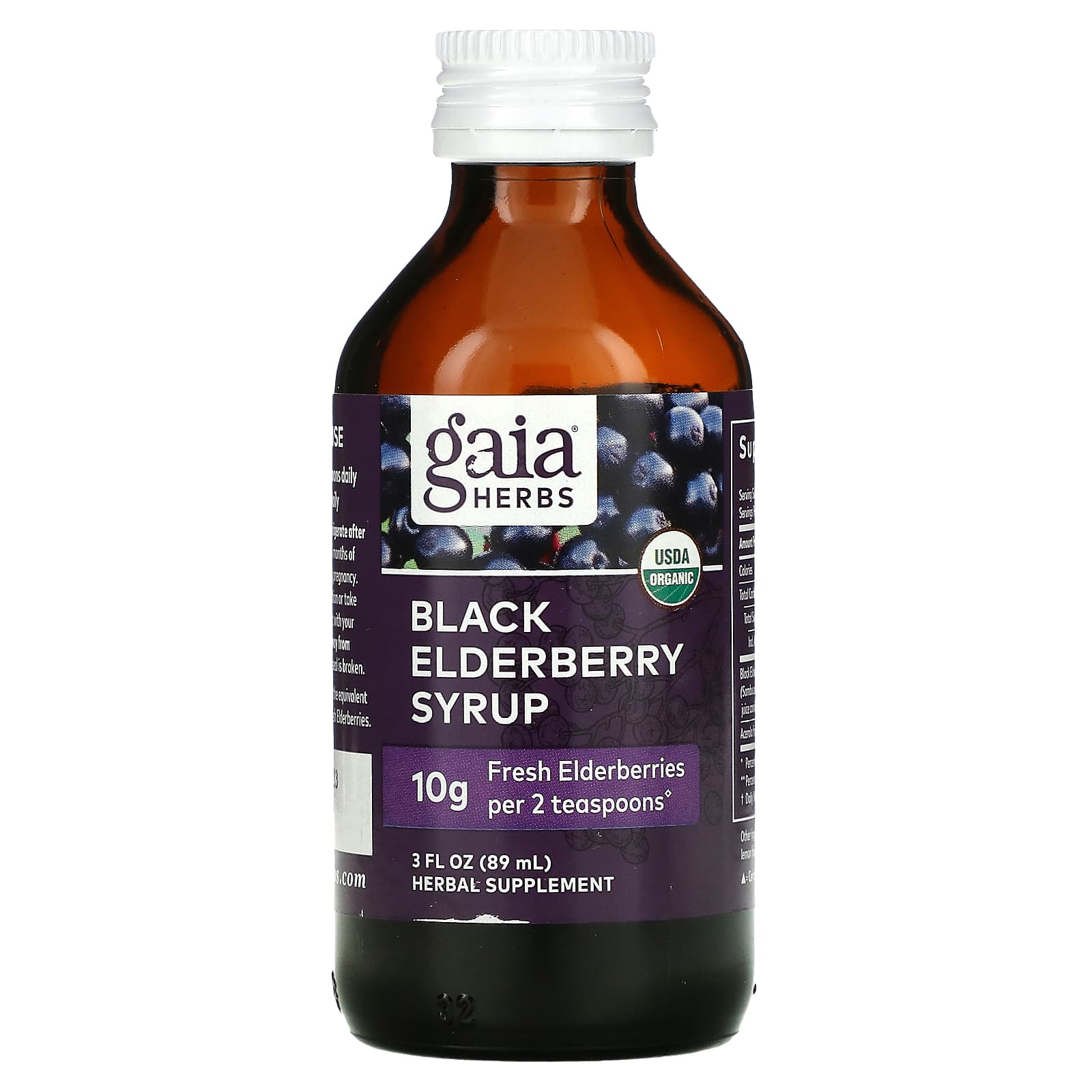 Gaia Herbs, Black Elderberry Syrup, 3 Oz Syrup