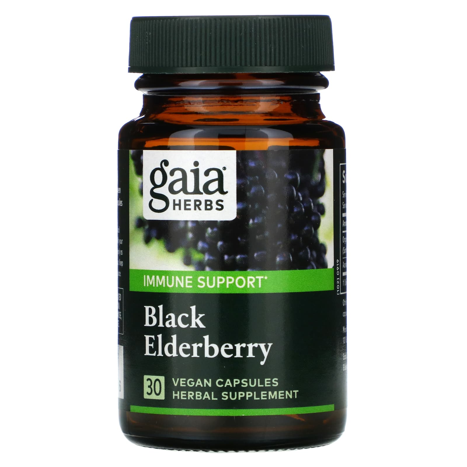 Gaia Herbs, Black Elderberry with Acerola Fruit, 30 Vegan Liquid Phyto-Caps