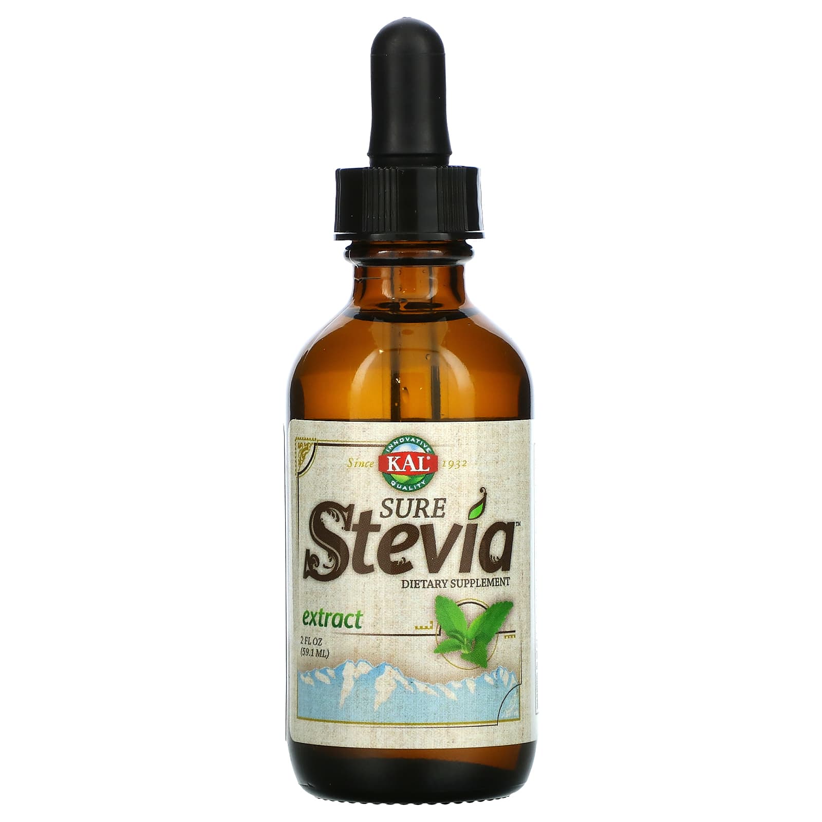 Kal, Stevia Extract Pure Unflavored 25mg drops, 2 Oz