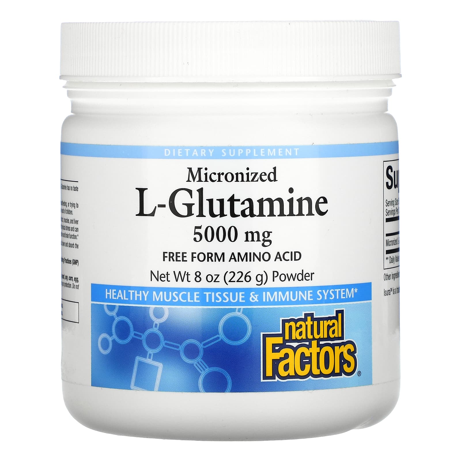 Natural Factors, Micronized L-Glutamine Powder 5,000 mg, 8 Oz powder