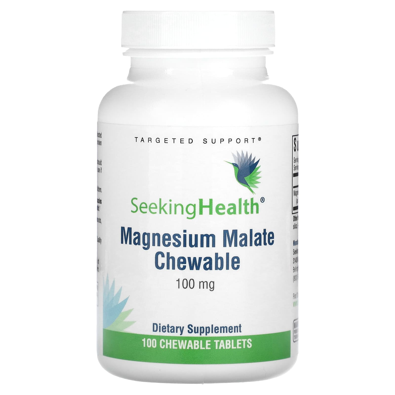 Seeking Health, Magnesium Malate Chewable, 100 mg, 100 Chewable Tablets